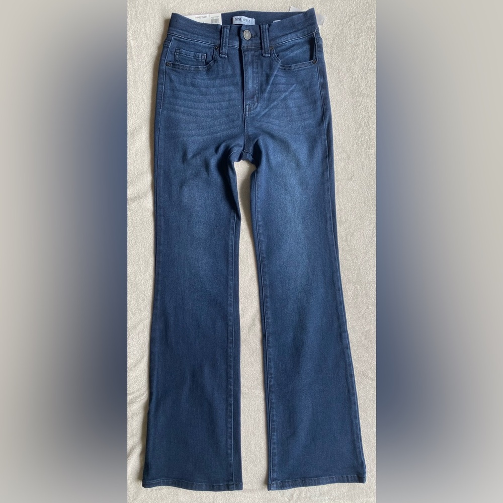 NWT Blue Nine West High Rise Form Fit BootCut Jeans  Size S 4-6